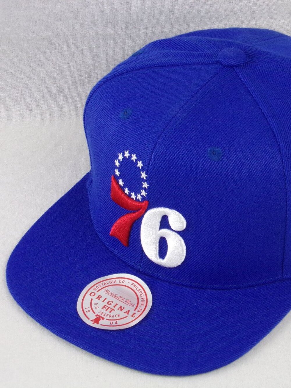 Philadelphia 76ers NBA Snap Back Hat Mitchell Ness Royal Blue Ground 2.0 Cap